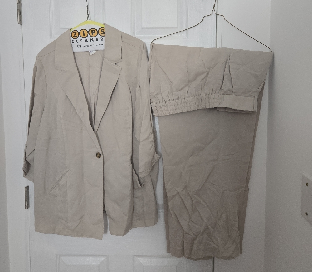 Womens Torrid Beige Blazer With Pants Set. Linen.